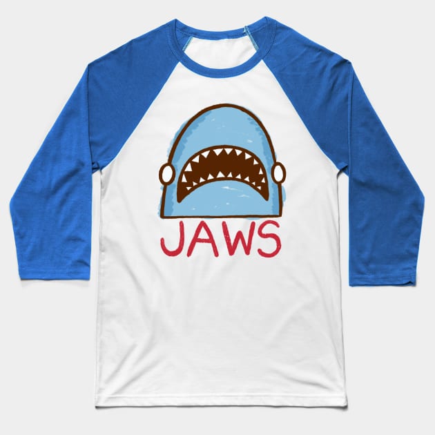 Shark noms Baseball T-Shirt by ProtonFactories